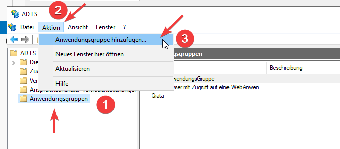 Anwendungsgruppe hinzufügen