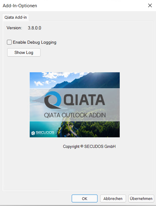 Addin Optionen