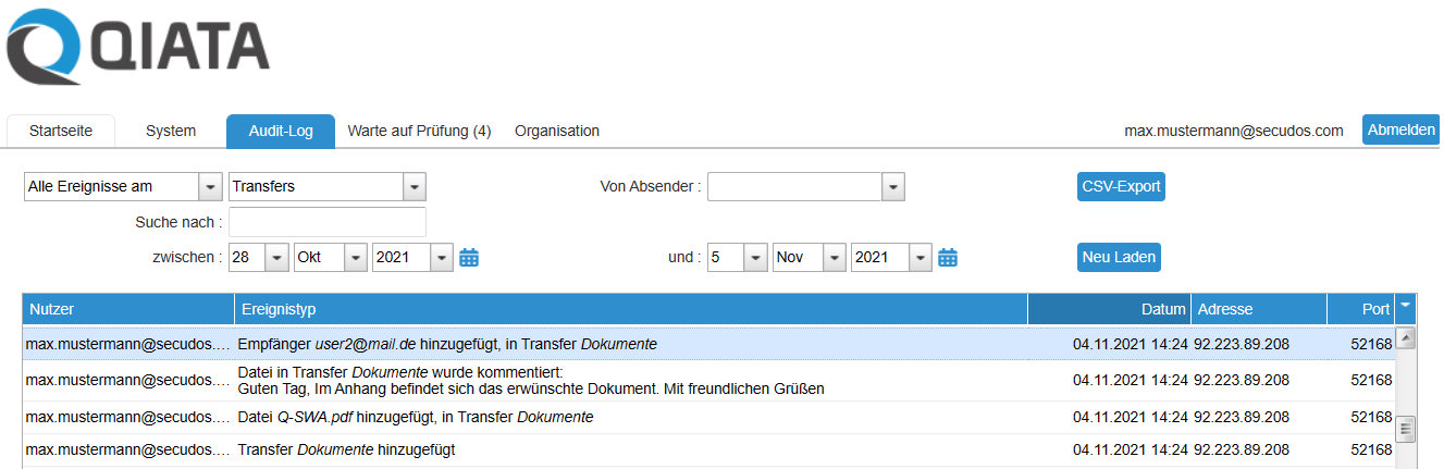 Audit Log