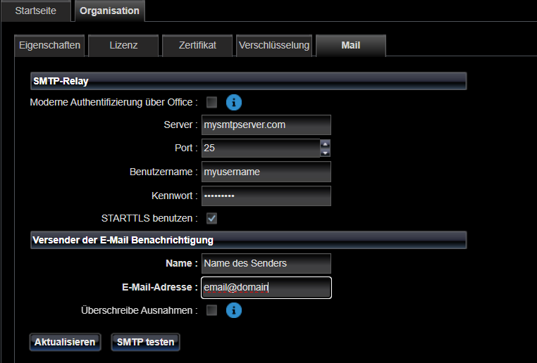 SMTP Relay configuration