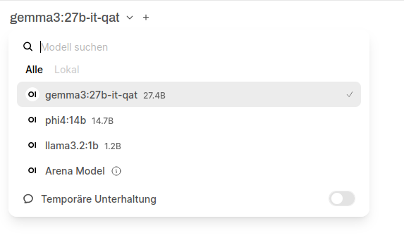 Installierte Modelle