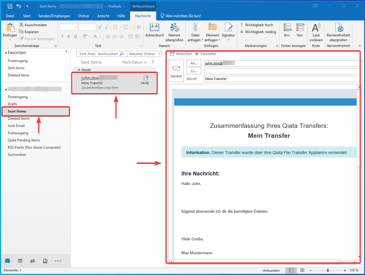 Qiata Gesendete Objekte