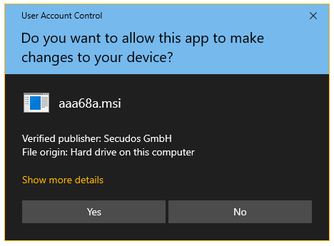 Benutzerkontensteuerung Outlook Plugin