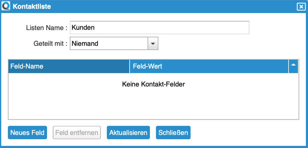 Edit Contact List Dialog