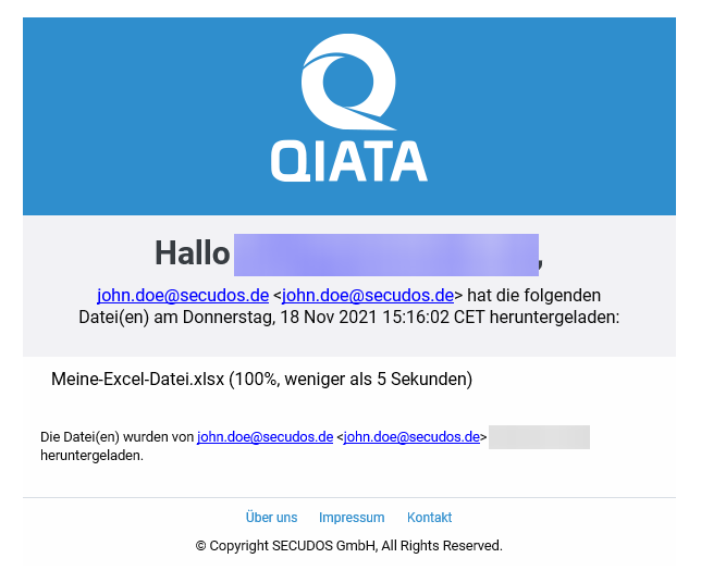 Download Notification Email