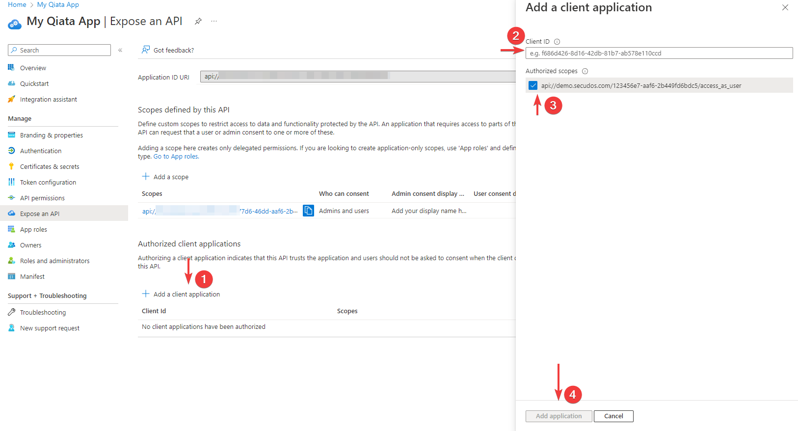 Add a client application