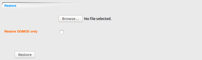 DOMOS Backup Restore Config