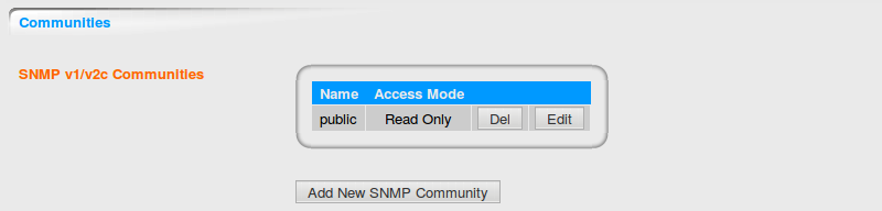 DOMOS SNMP Communities
