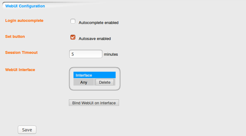 DOMOS WebUI Configuration