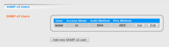 DOMOS6 SNMP Users