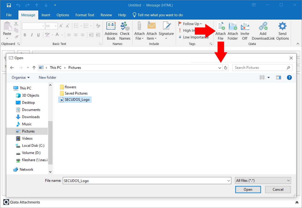 Qiata Add files dialog