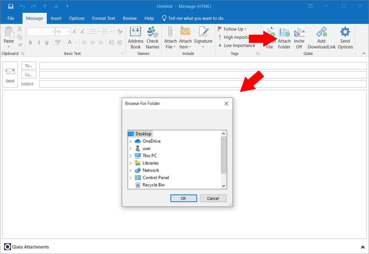 Browse Folder to attach