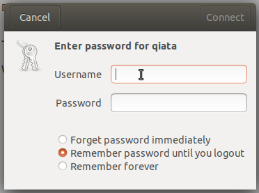 Login via graphical user interface