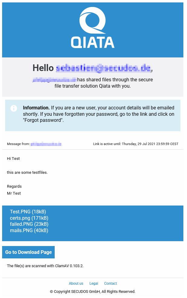 Sample Notification Email