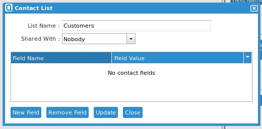 Edit Contact List Dialog