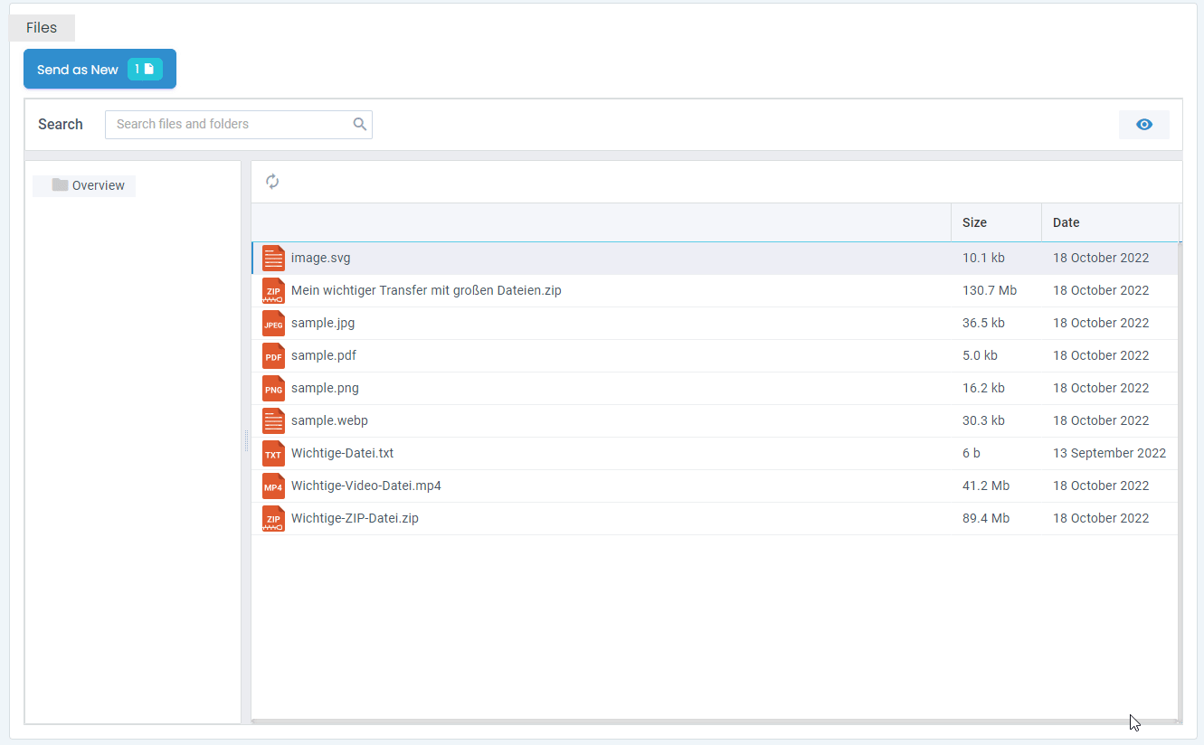 Send as new from Files