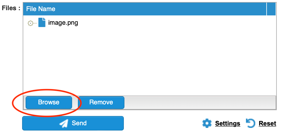 Adding files to a transfer