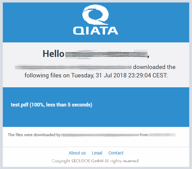 Download Notification Email